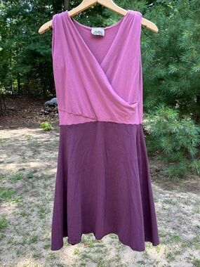 Maggie’s Organics Purple Tank Dress Summer Minimal Earthy